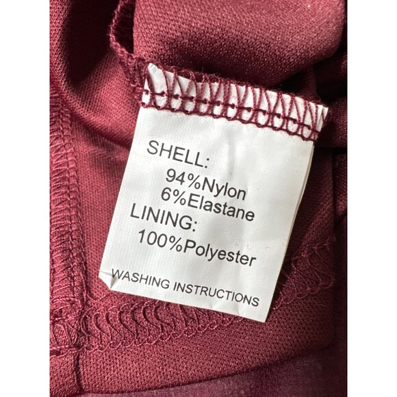 Womens S Burgundy Formal Dress Sequins Lace Bodice Sheer Sleeves Back Zipper - Picture 8 of 11